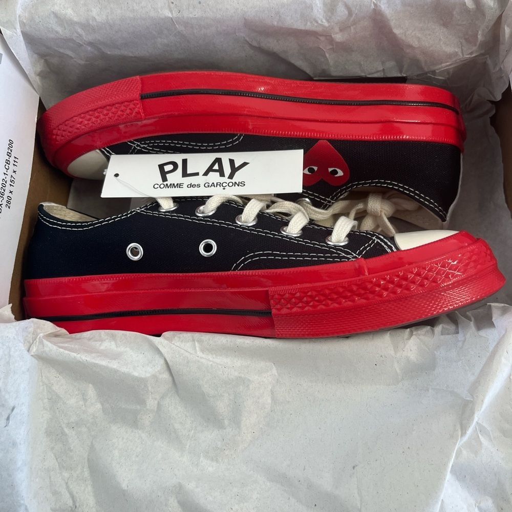 Converse Black and Red Heart Sneakers